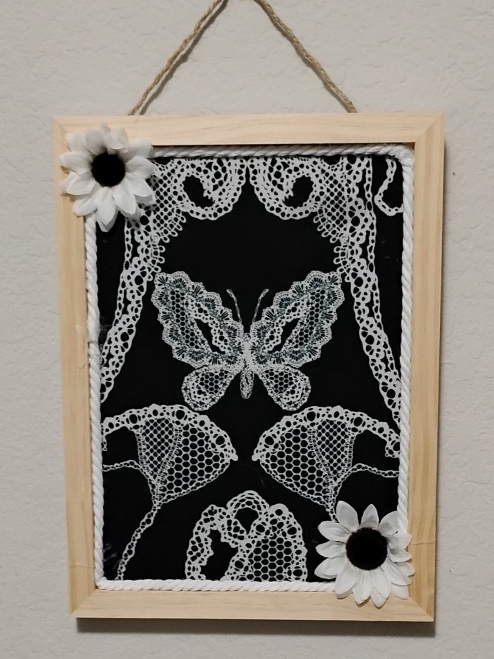 Butterfly Inspired Decorative Message Bulletin Cork Board 9"x12" Wood Frame